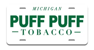 Puff Puff Tobacco Michigan plate sticker