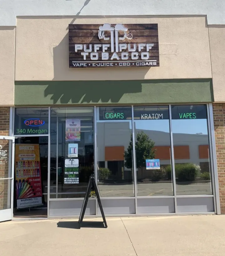 Puff Puff Tobacco storefront at 340 Morgan Lane in Frandor Shopping Center